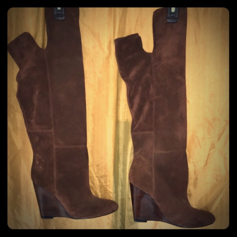 Brown knee-high boots